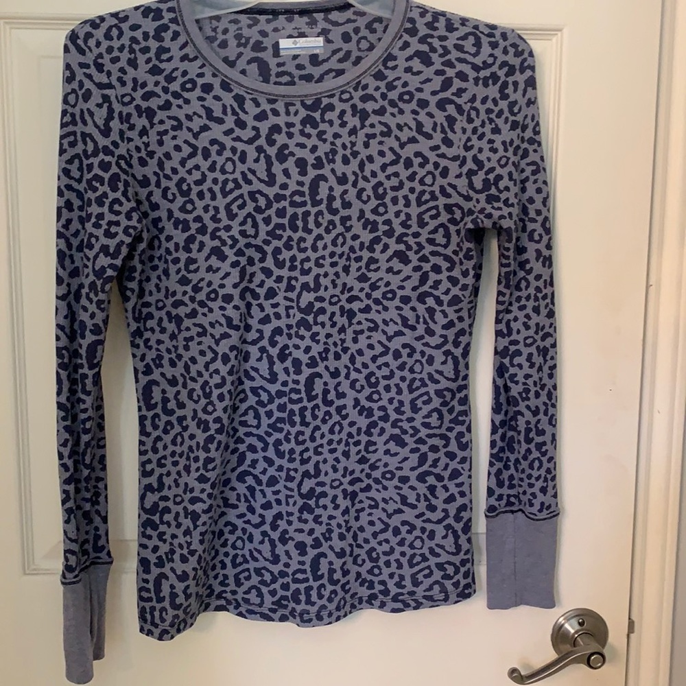 Blue cheetah long sleeved thermal